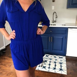 Young fabulous & broke. Electric blue romper